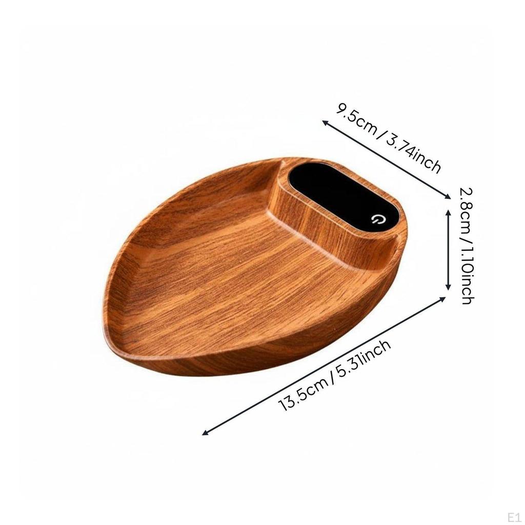 Mini Coffee Scale High Precision 0.1g Bean Weighing Tray Touch Controls Wood Grain Digital