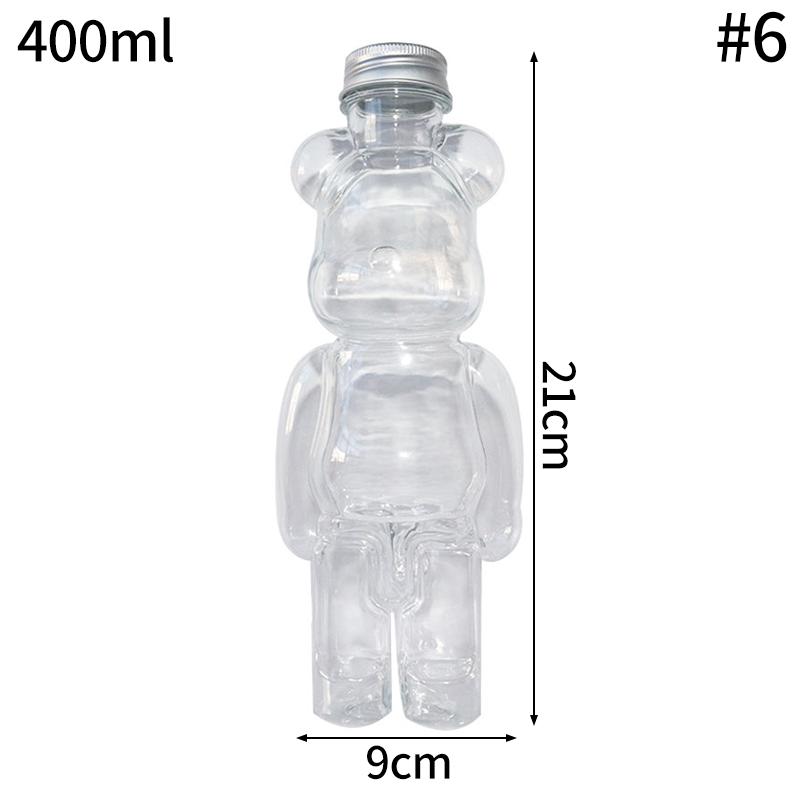 500Ml Christmas Tree Milk Tea Bottle Plastic Gingerbread Man Cold Drinking Cup Transparent Beverage Juice Coffee Packing Bottle Set