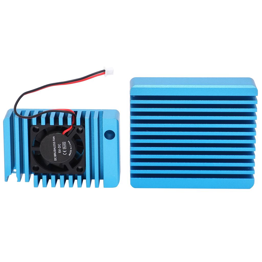 Aluminum Alloy Heat Sink Radiator with Mini Cooling Fan Heat Fin Cooler for NanoPi R2S