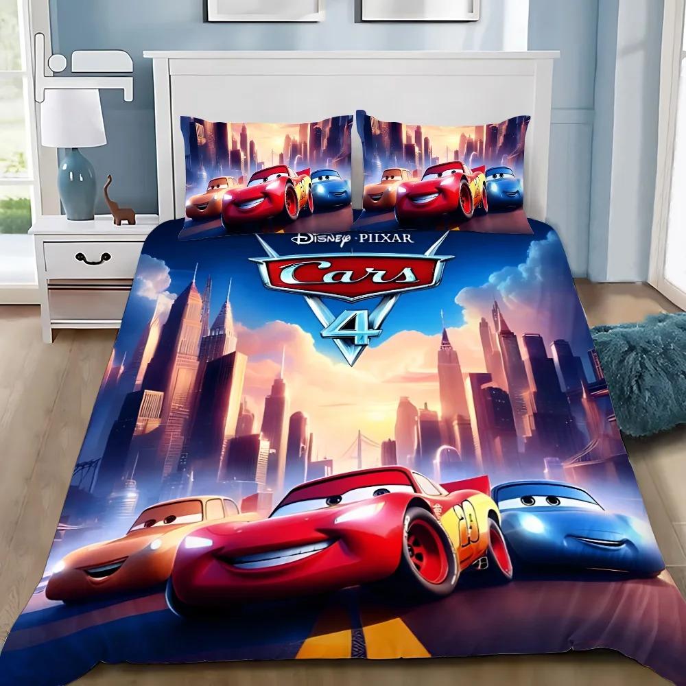 3D Druck Lightning McQueens Auto Bettwäsche Set, Mädchen Erwachsene Einzelbett Twin Queen Größe, Bettbezug Kissenbezug Bettwäsche