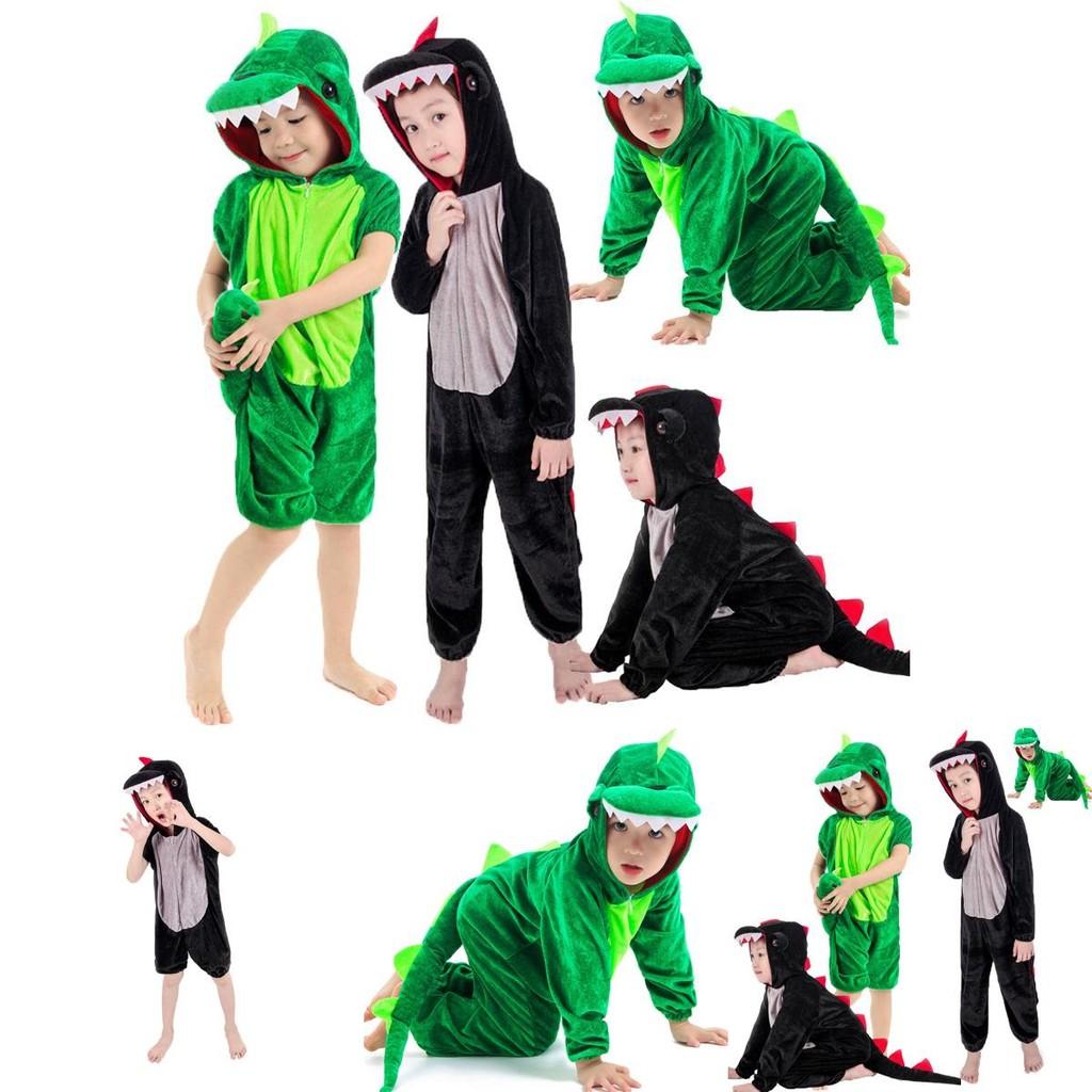 Soft And Wear-resistant Halloween Childs Dinosaur Costume Crocodile Fancy Dress Jumpsuit