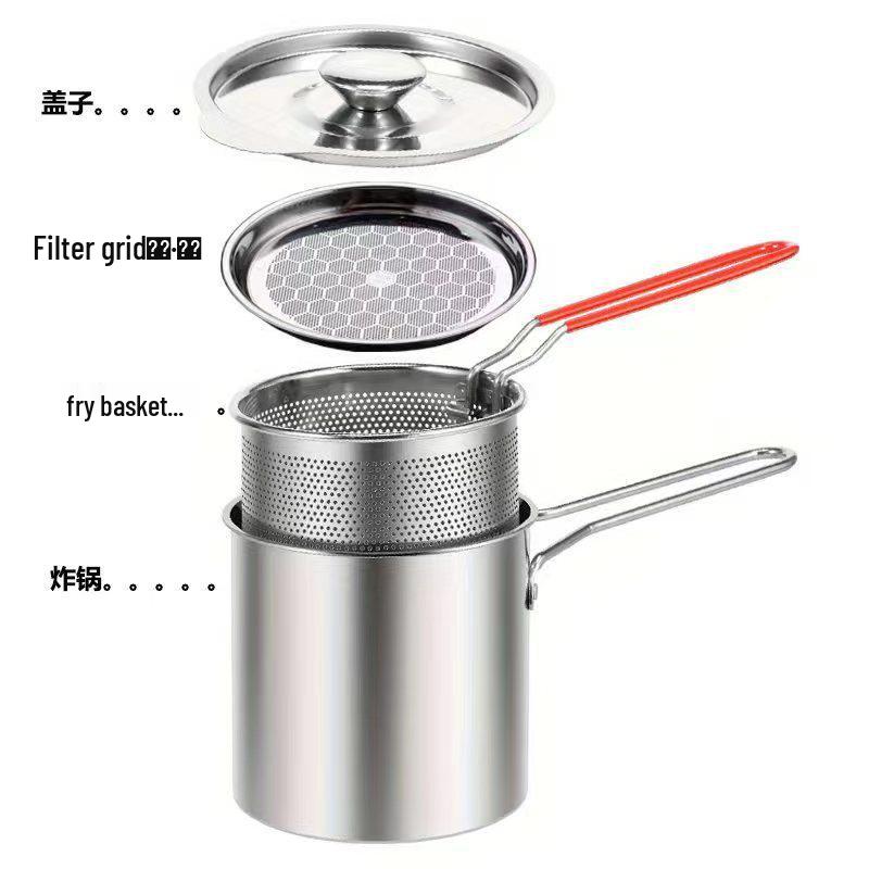 Многофункциональная мини-фритюрница из нержавеющей стали 304 с сеткой