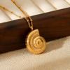 INS Style 18k Gold Stainless Steel Conch Shell Pendant Necklace for Women