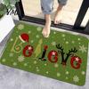 Christmas Bathroom Door Rug Mat, Festive Entrance Rug, 35" x 24" Non-Slip Washable Indoor Floor Mat Welcome Water Absorbent for Kitchen Holiday