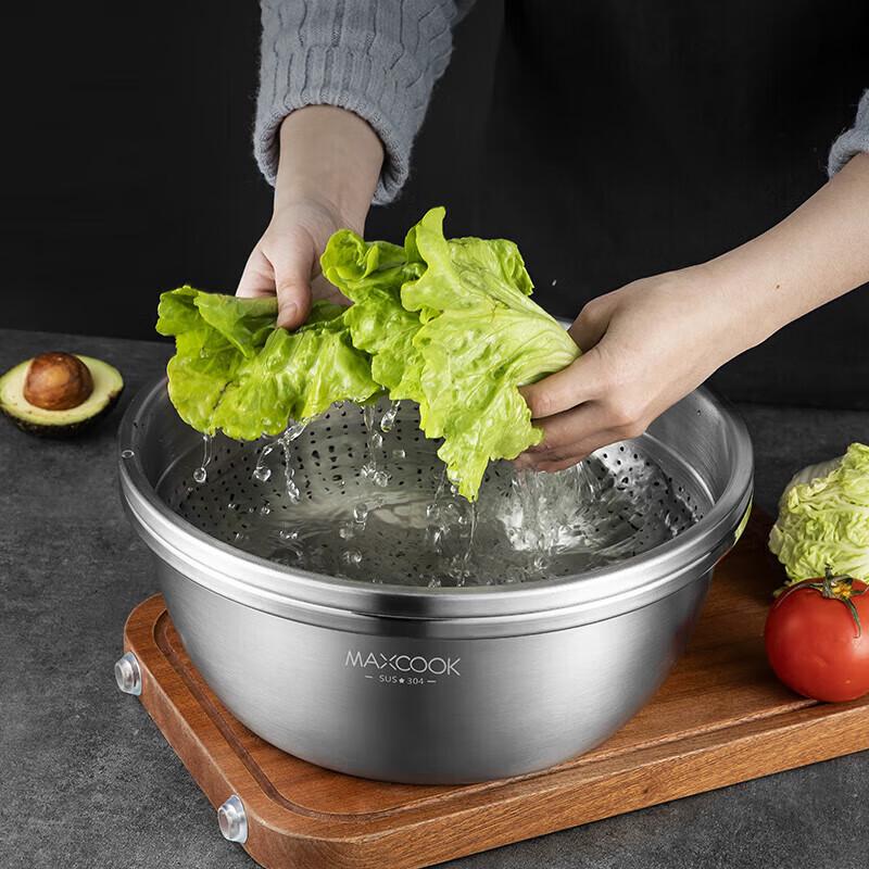 MECCOOK 304 Edelstahl Schüssel & Sieb Set