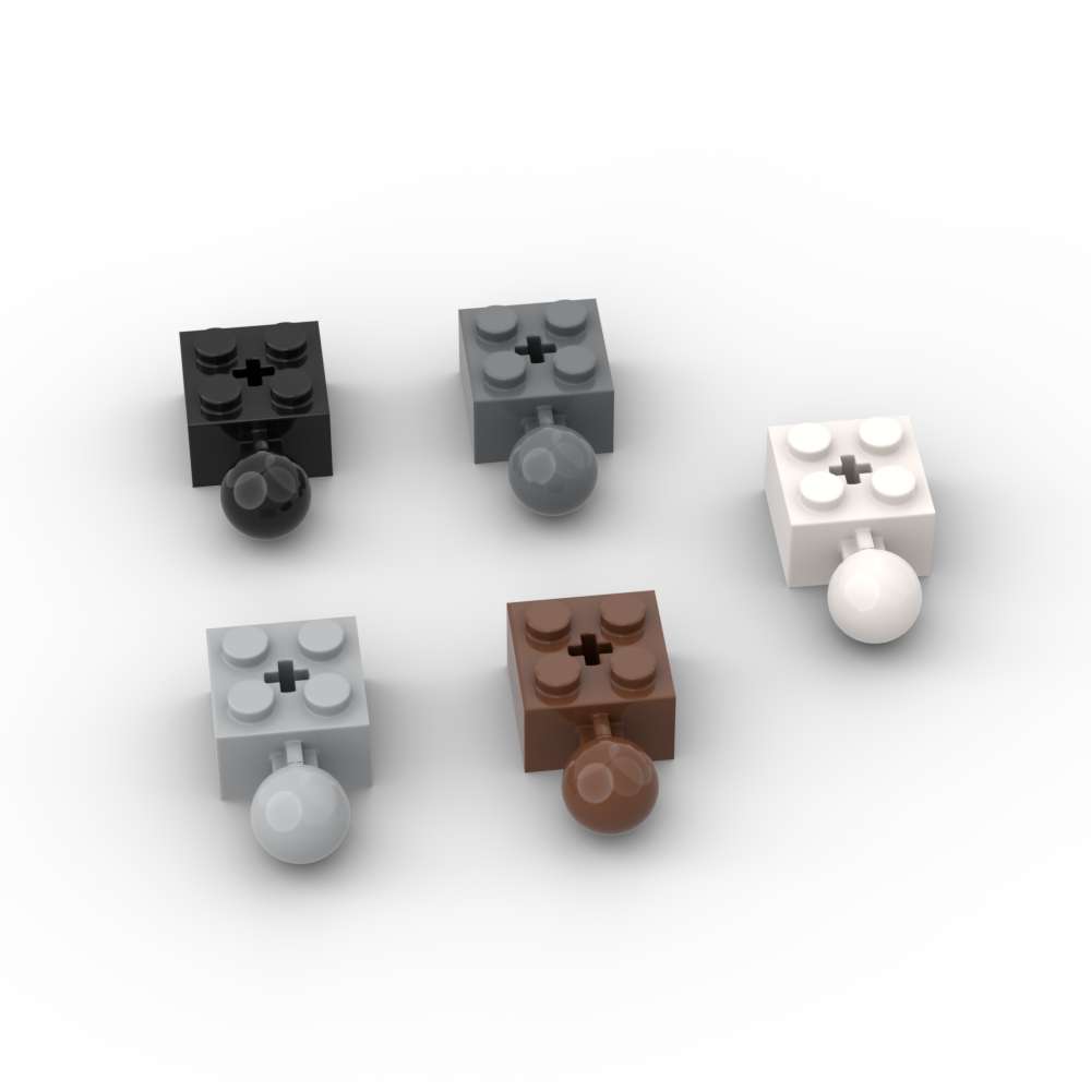 MOC 10 PEZZI 57909 Modificato 2x2 Con Snodo Sferico Kit di Mattoncini Kit Kit Mattoncini con Foro per Assale Giocattolo Puzzle Educativo a Particelle Regali per Bambini