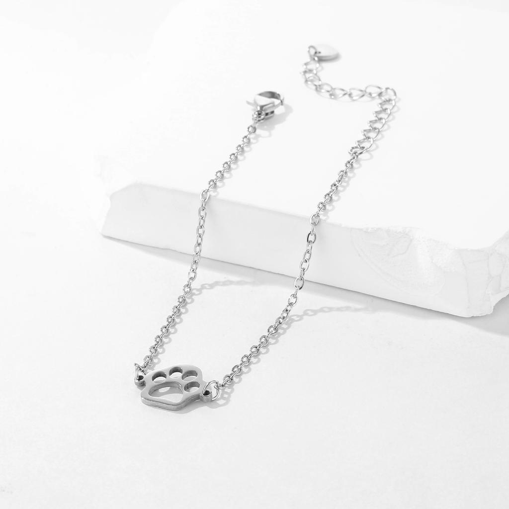 Popular Jewelry European and American Stainless Steel Cat's Paw Dog's Paw Bracelet, Hollowed Out Personalized Jewelry Women
