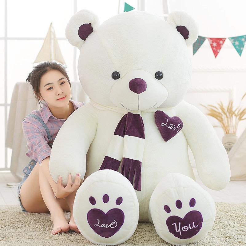 Removable and Wash Big Bear Doll Sweater Teddy Bear Plush Toy Hug Bear Scarf Bear Valentine's Day Gift for Girlfriend
