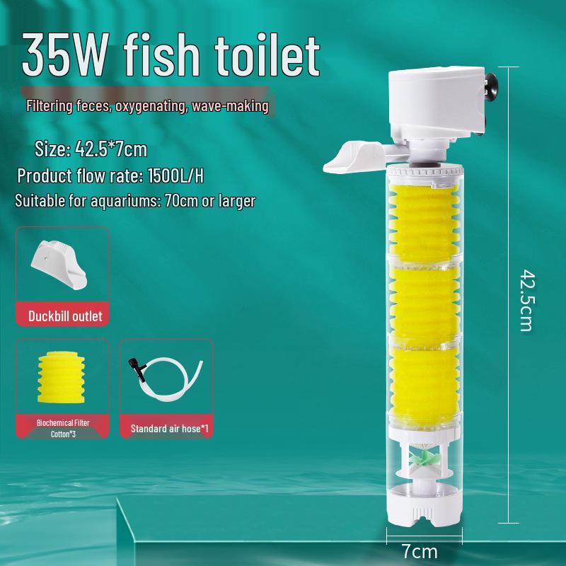 Kompakt 3-i-1 Akvariebehållarfilter & Cirkulationspump för Effektiv Vattenrening