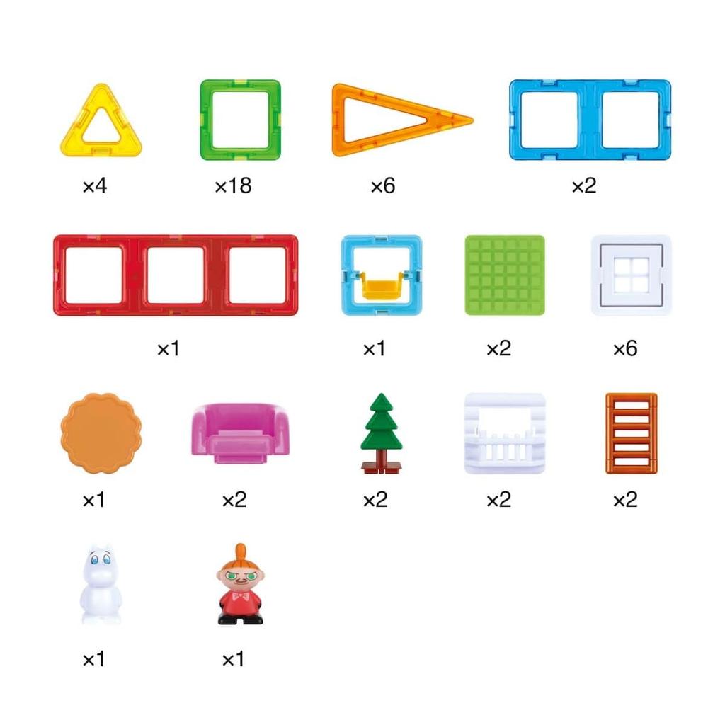 BorneLund Magformers Moomin Set For ages 3 and educational MF770002 [51 Pieces] up, toys, magnets, blocks,