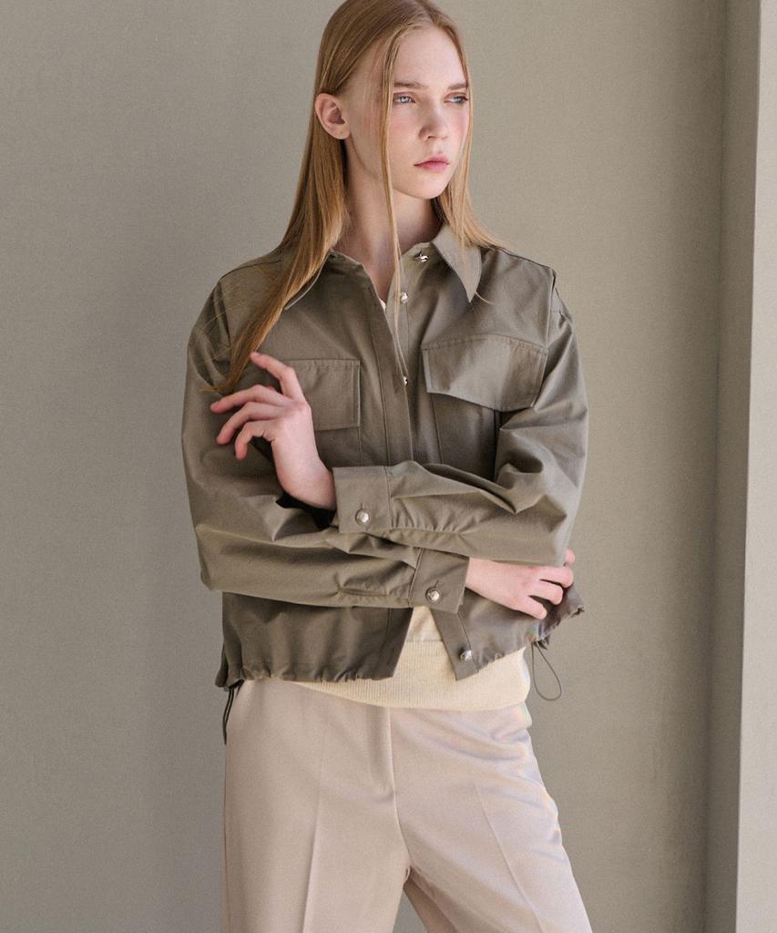 Lusida Roa Pocket Crop Jacket - Khaki