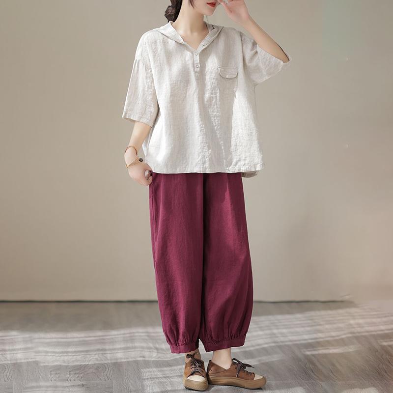 Dámské tričko Letní Velká velikost Bavlněné tričko Měkké Volné S kapucí Ležérní Pohodlné Pulovr Tričko Top