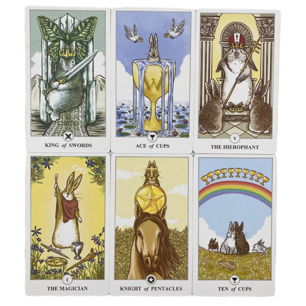 Lunalapin Tarotkarten Ein 83 Kaninchen Deck Orakel Englisch Visions Wahrsageausgabe Brettspiele
