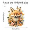 Hand Painted Fox with Flowers and Butterfly Toilet and Wall Sticker Set Waterproof Self-Adhesive Removable Decal for Bathroom WC Wall Decoration