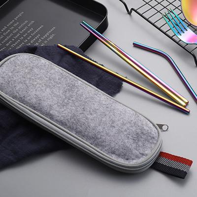 Custodia per Posate da Viaggio in Feltro Borsa Organizer per Utensili con Cerniera Forchetta Cucchiaio Coltello Compatta