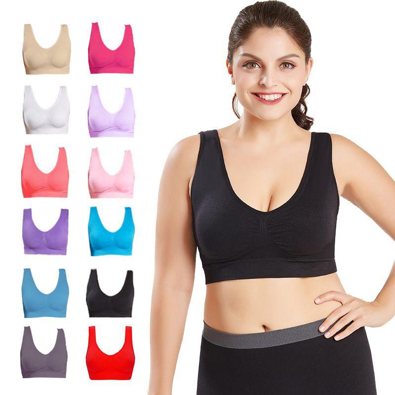 Pure Women Color Plus Size Ultrathin Large Bra Sports Bra Full Bra Tops Cup