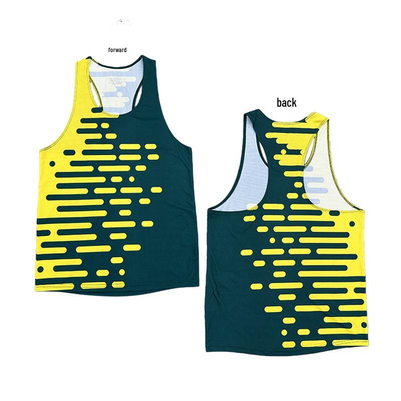 Men's Track and Field Quick-Dry Racerback Vest - Ideal for Training, Running, and Competitions, Available In Long/Short Distance Styles.