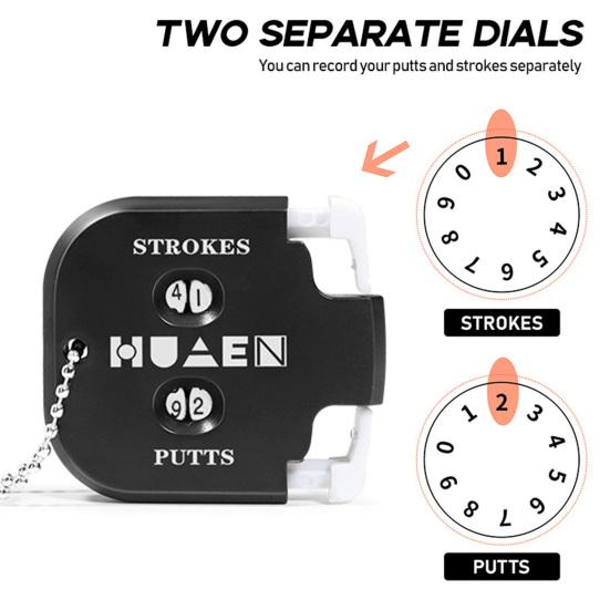 Golf Score Counter with Portable Bead Chain 2 Digit Strokes Putts Counting Tool Golf Game Scorekeeper Outdoor Sports Score Clicker Counter Scorer