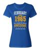 February 1965 Birthday 60 Years of Being Awesome Ladies039 Crewneck T-Shirt