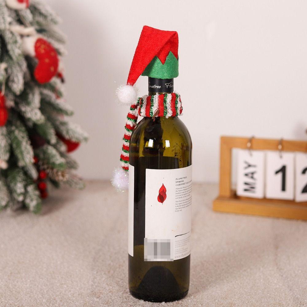 3Sets Nordic Style Christmas Wine Bottle Cover Simple Red Wine Bottle Cover Wine Bottle Hat  Kitchen