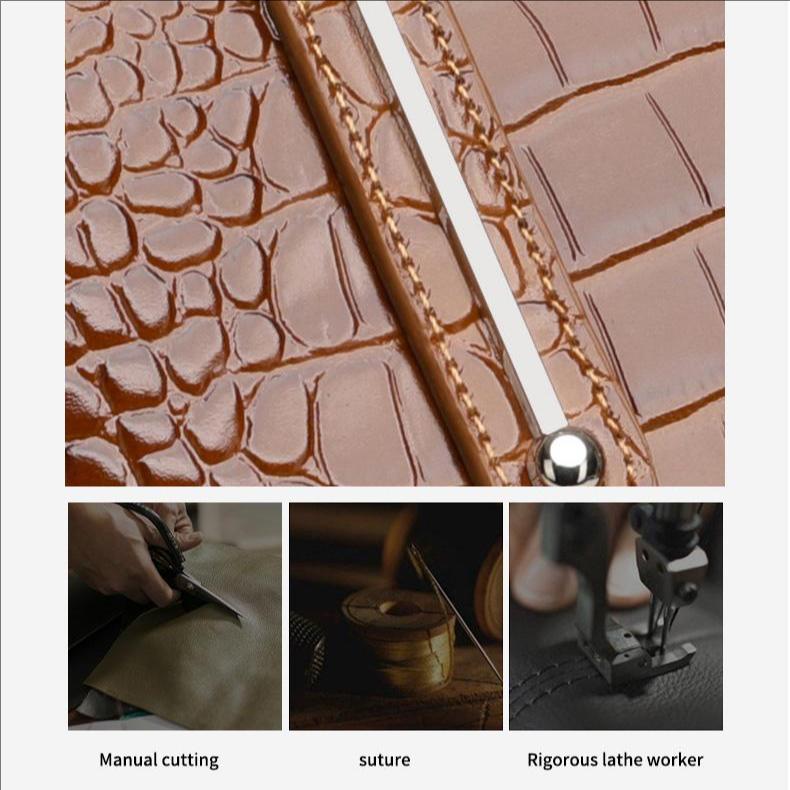 Elegant Brown Croco-Embossed Cowhide Tote Bag – Stylish & Practical for Everyday Use