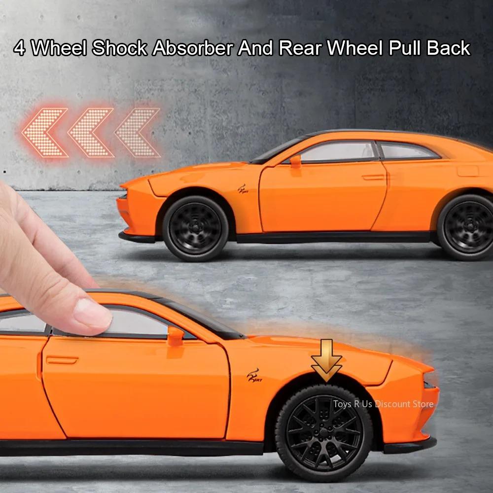 1:32 Scale Challenger SRT Hellcat Toy Supercars Alloy Diecast Models Doors Opened Wheel Steering Miniature Sports Car Gifts