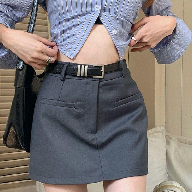 Womens Korean Classic Denim Jeans With Fashionforward Black Belt For Casual Outfits Chic