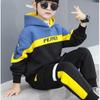 Boys Double-sided Velvet Sets Children Fashion Hooded Suit Kids Autumn Winter Jackets+Pants 2Pcs Outfits Teenager Casual Clothes