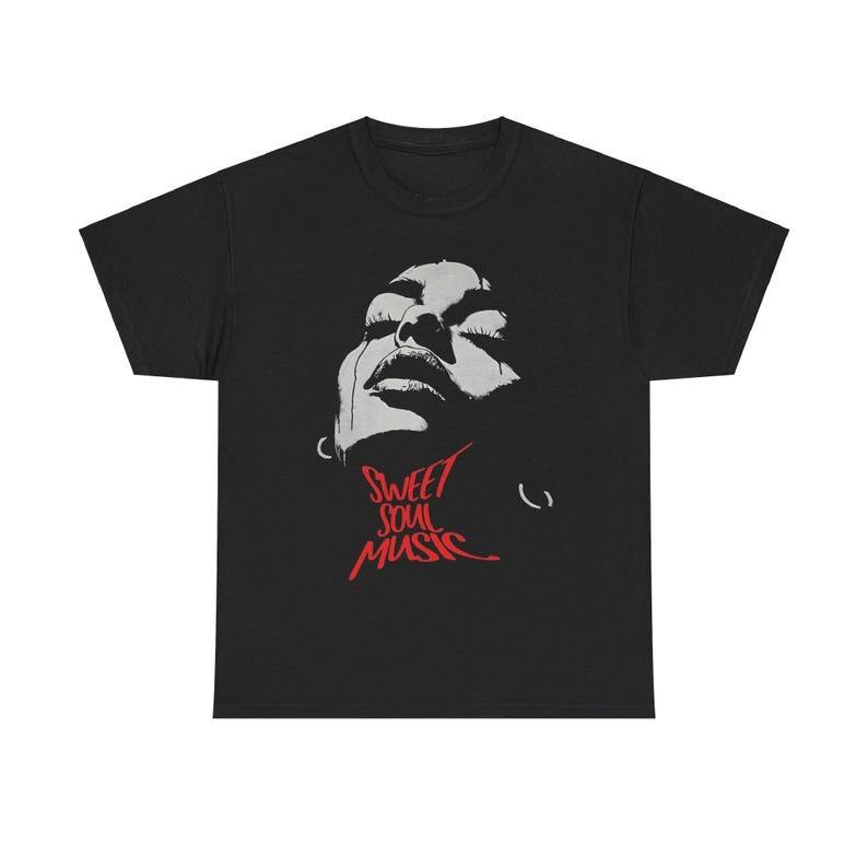 2026 Summer Fashion Trendy Tee Unisex Women Vintage Top Sweet Soul Music T-shirt_ Retro Funk Afro Lady Tee Short Sleeve Casual S