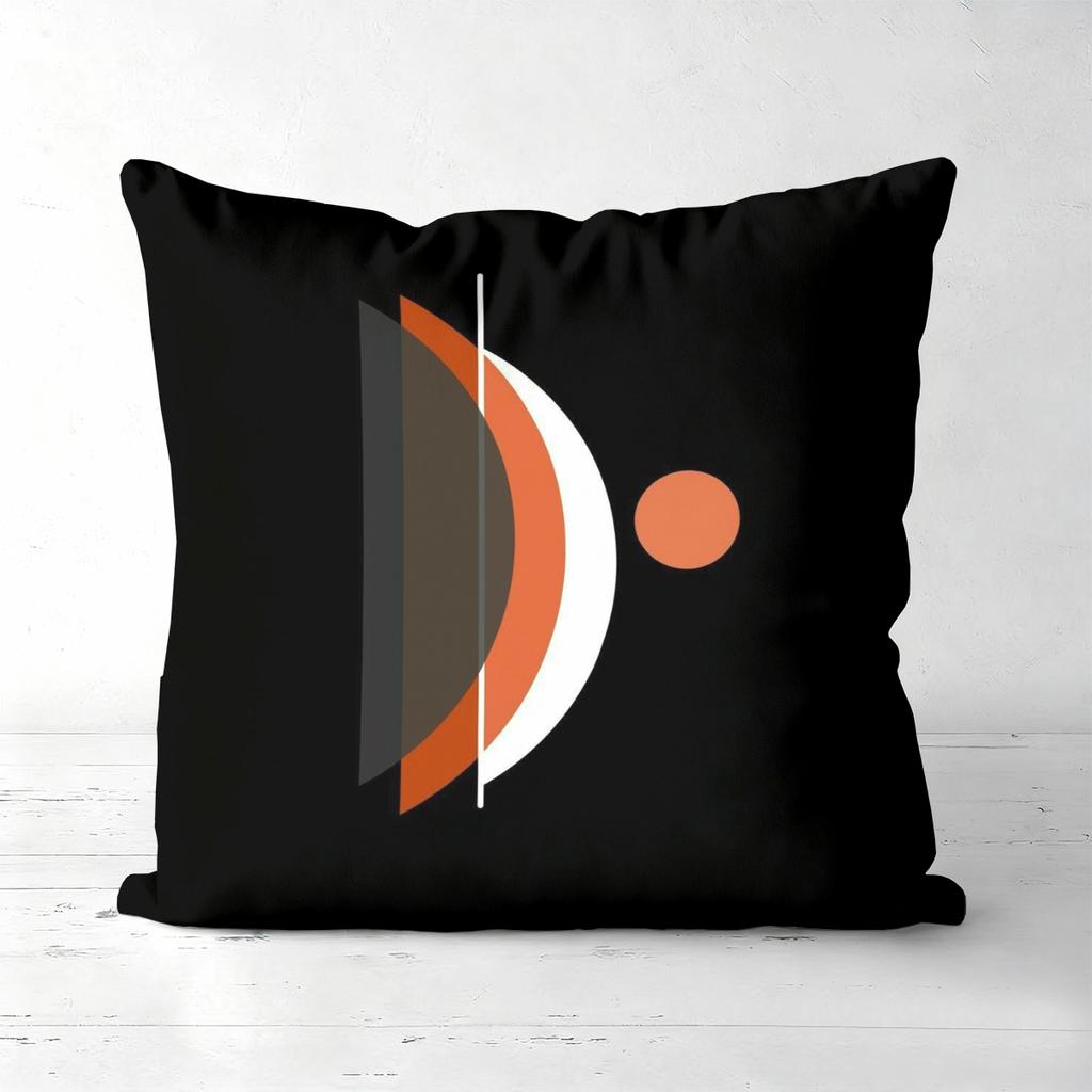 Modern Abstract Pattern Black Decorative Throw Pillows Polyester Pillowcase, Sofa Decorative Cushion Cov Headboard Pillow