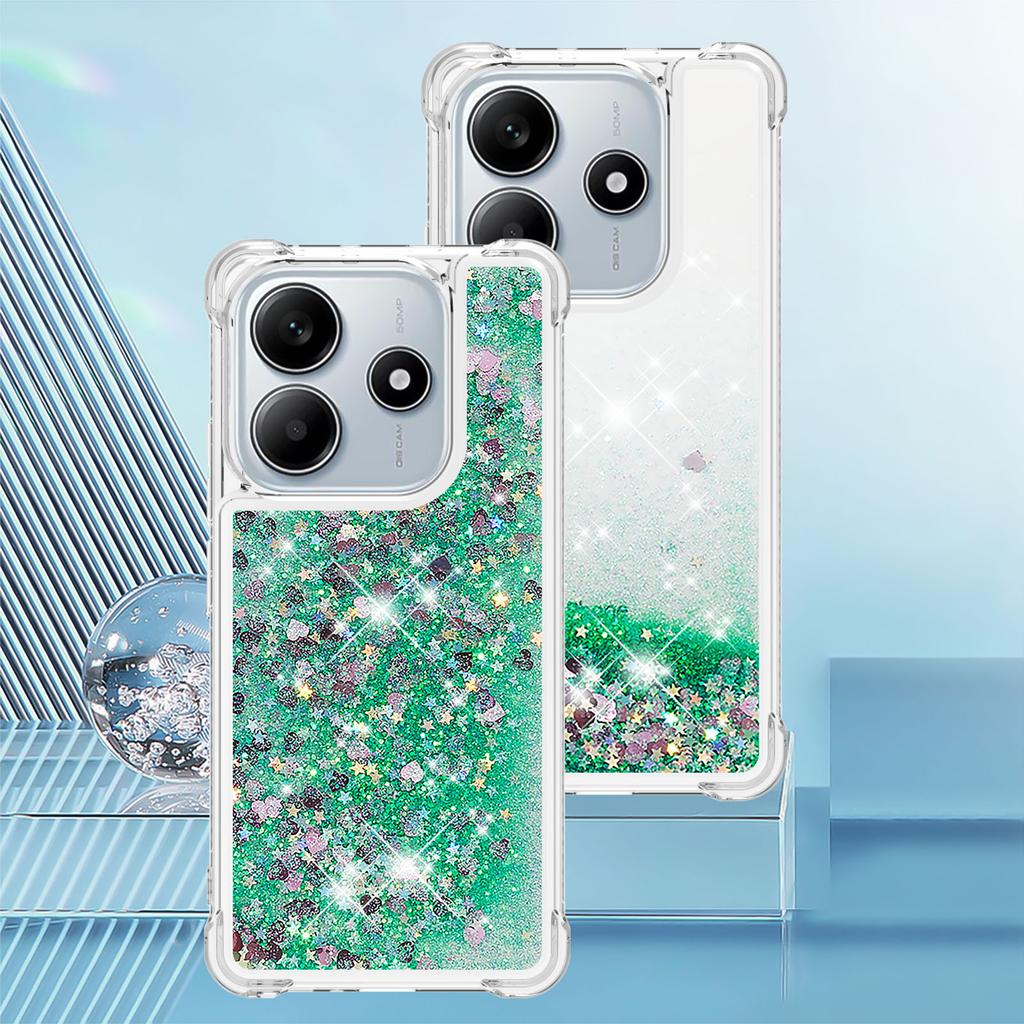 Bling třpytivý tekutý kryt s tekutým pískem pro Xiaomi Redmi Note 14 4G Note14 Poco M7 Pro 5G Proti pádu Ochranný Roztomilý Průhledný Kryt