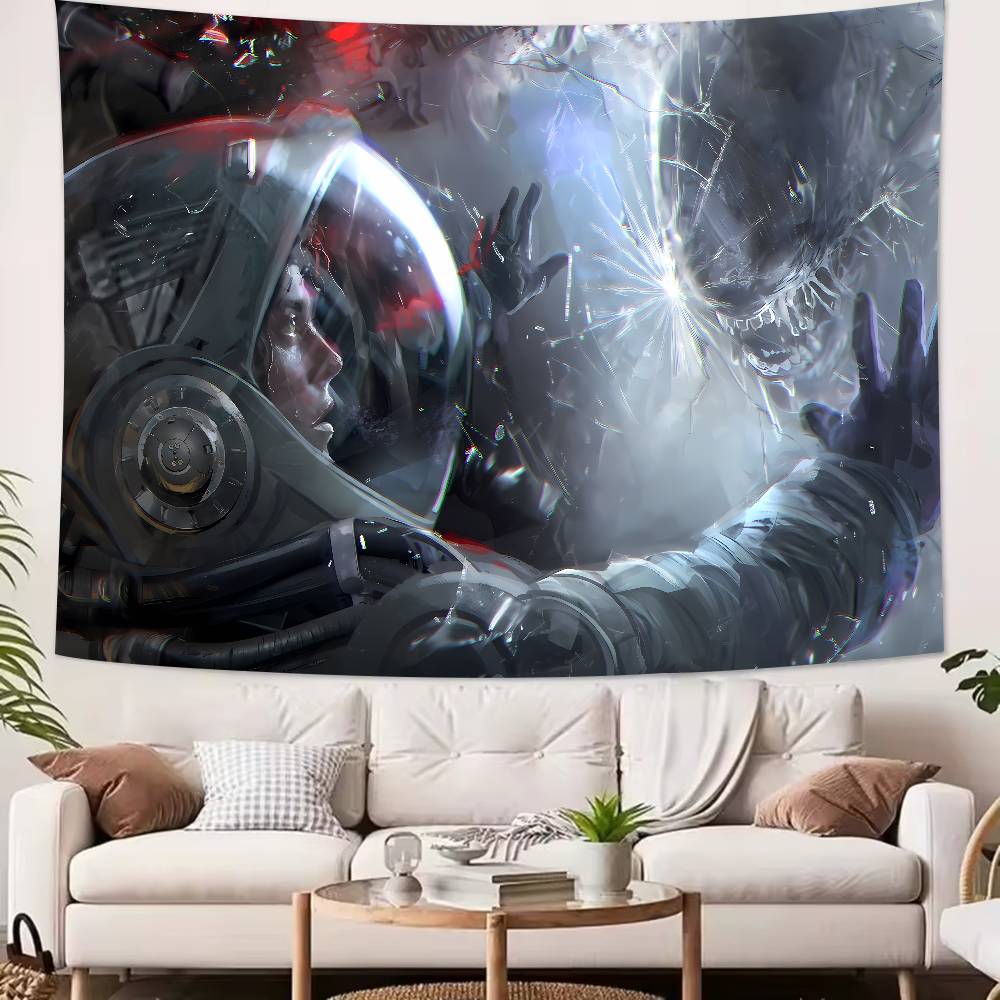 Science Fiction Horror Movie Alien Tapestry Decoration Bedroom Dormitory Background Cloth Holiday Home Living Room Club Tapestry