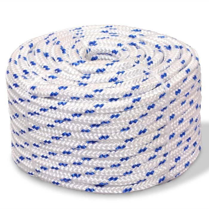 VidaXL Corde de bateau Polypropylène 8 mm 100 m Blanc