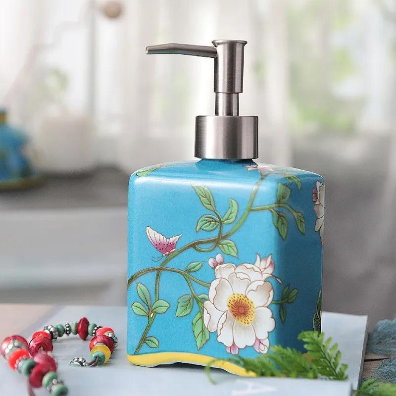 Ceramic lotion bottle press bottle soap dispenser bathroom hotel shampoo bath gel essential oil bottled bathroom accessories