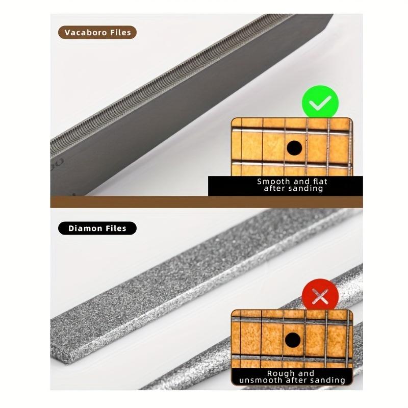 Two Sets Of Guitar Frets Double-sided Files, High Carbon Steel Design Wire Files, With Cleaning Brush Set