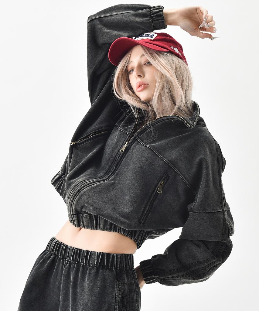 REEMNIK Pigment High-Neck Zip-Up Jacket [2 Colors]