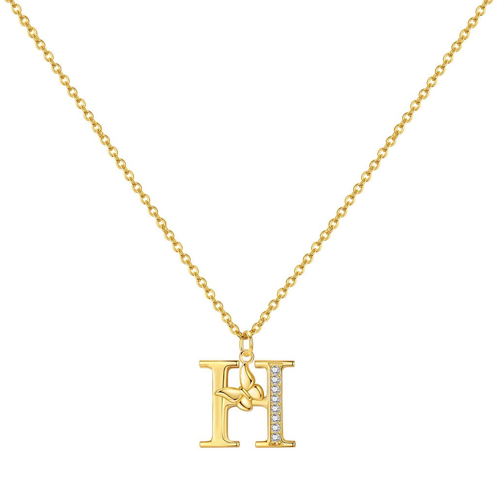 Orstarry 925 Silver Golden A-Z Lucky Letters Necklace Pendant Necklace for Women Birthday Gifts Fashion Fine Jewelry