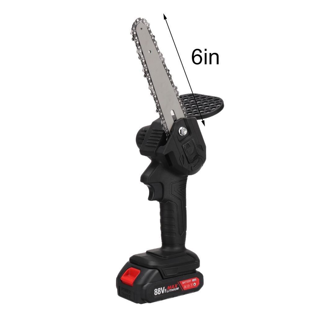 1200W 6 Inch Mini Electric Pruning Saw Rechargeable Electric Chain Saw With 2pcs Battery Woodworking Garden Logging Cutter