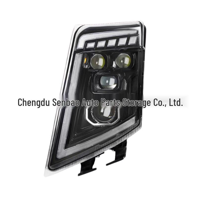 Euro Truck Simulator Volvo FH13 FM3 Full LED Headlight Assembly: Four-Lens with Four Low Beam & Eight High Beam Laser Headlights.