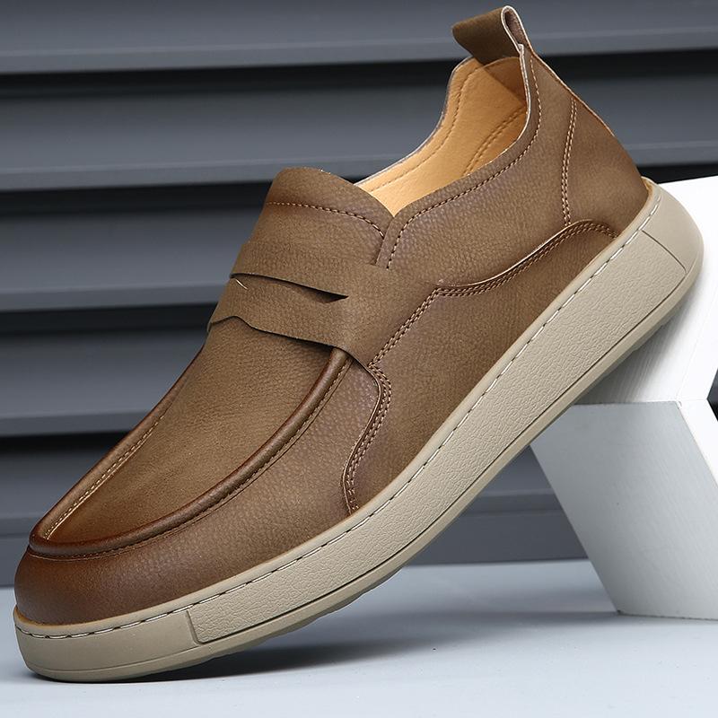 Men's Shoes Spring New Soft-soled Trend Versatile Doudou Shoes Men's British One-pedal Lazy Casual Leather Shoes