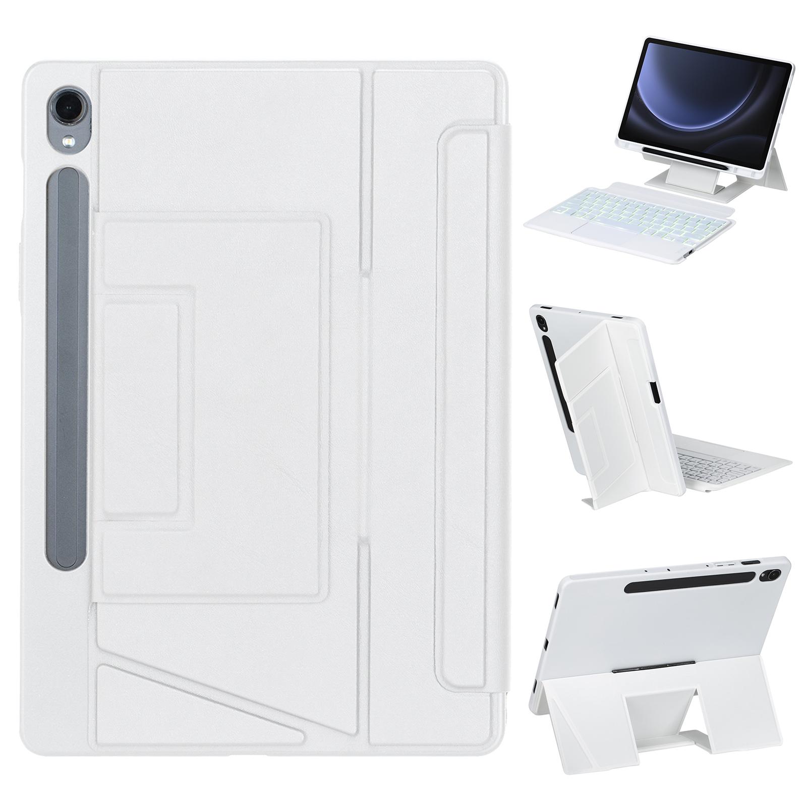 

HY-710B For Samsung Galaxy Tab S10 FE/S10 FE/S9 FE X510 X516/S9 X710 X716B X718U Leather Case Detachable Bluetooth-Compatible Keyboard White