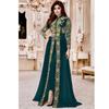 European And American Fashion Stand-up Collar Lace Chiffon Dress Retro Style Women's Long-sleeved Lace Stitching Waist Long Skirt
