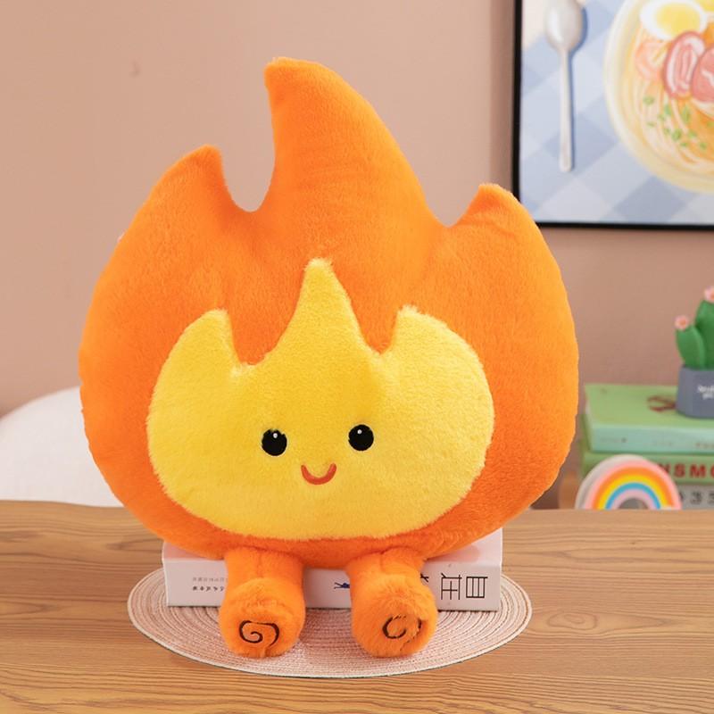 Flame-Shaped Plush Pillow Soft Stuffed Toy Kids Decorative Cushion Office Back Support Fun Gift