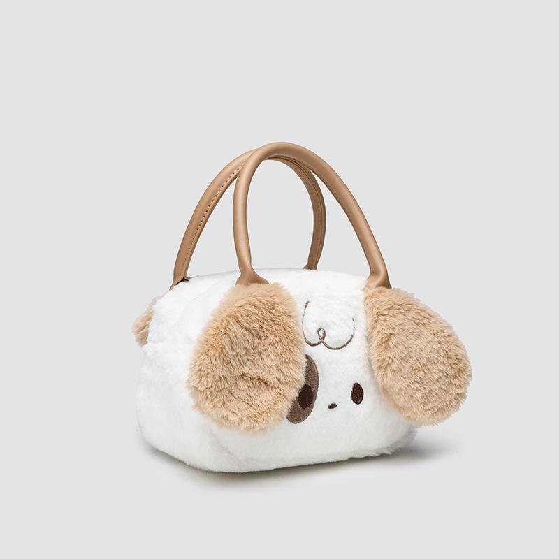 Cute Plush Puppy Bag Autumn and Winter Niche Design for Women's Handheld Pain Bag Versatile Fur Bag Women