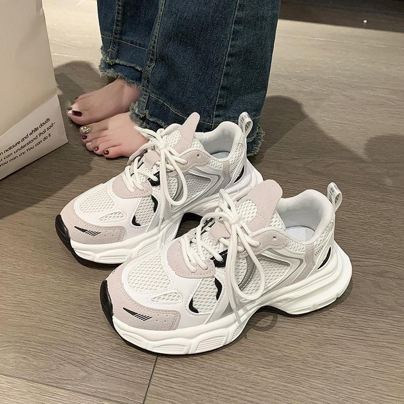 

Женские дышащие легкие кроссовки Dad Shoes — повседневные кроссовки на толстой подошве для бега осень/зима 2024 года. 35 белый