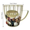 New Iron Coffee Pod Holder Hollowed-out Large Capacity Coffee Capsule Holder Creative Coffee Creamer Container Home Decor