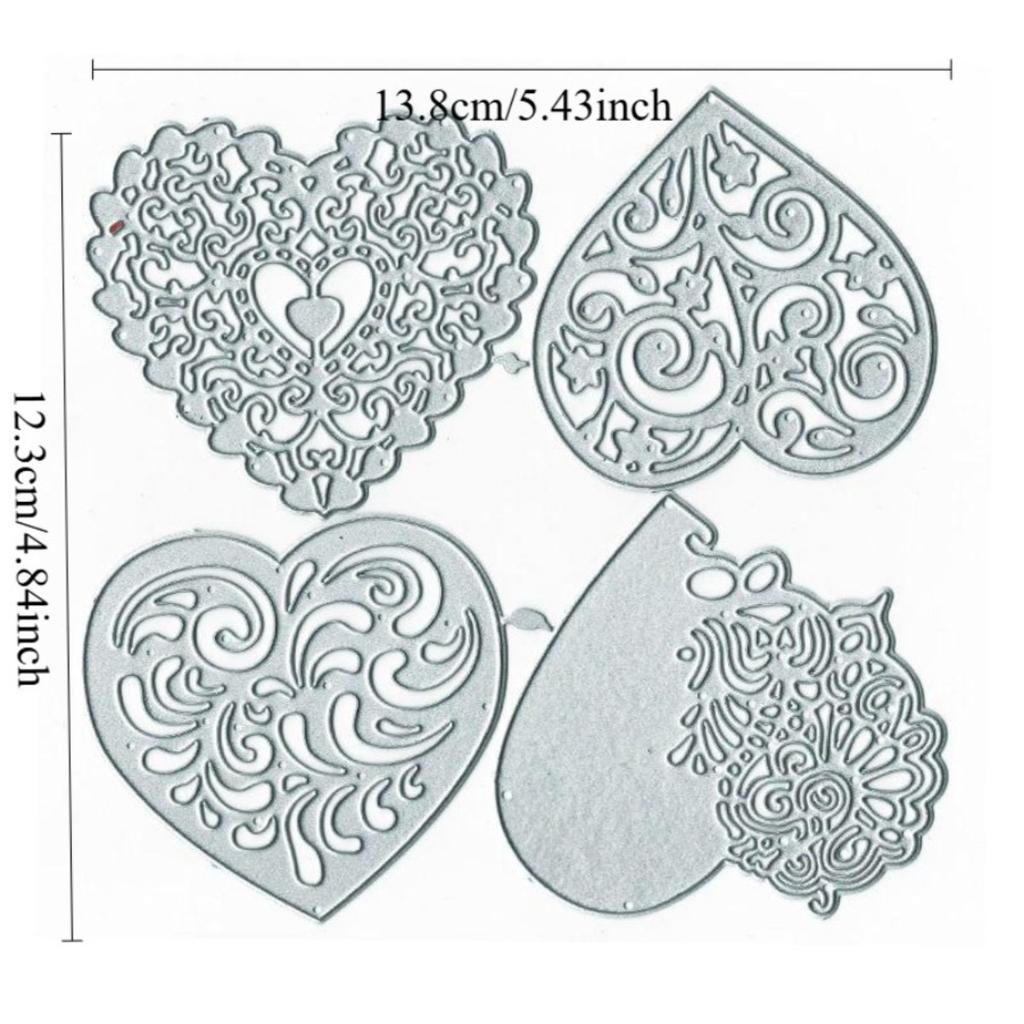 1 Set Metal Love Shape Cutting Dies Wedding Hollow Flower Pattern Heart Die Cuts for Card Making Stencil Embossing Scrapbooking