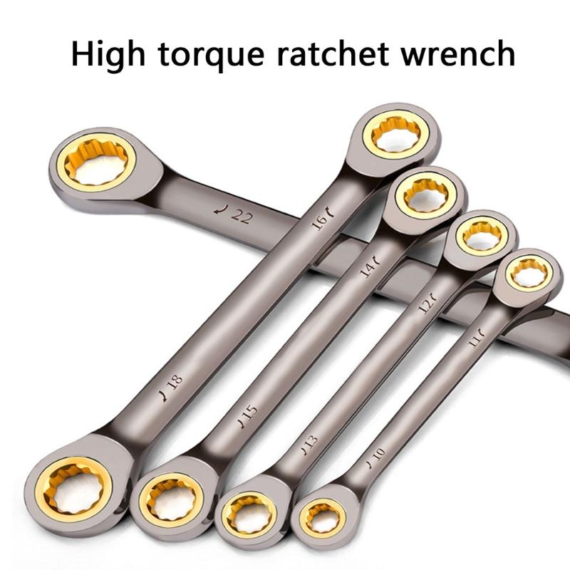 72 Tooth Gear Ratchet Wrench Steel Double Box End Spanner for Car Repair Tool Tightening Wrench Repairs Accessories