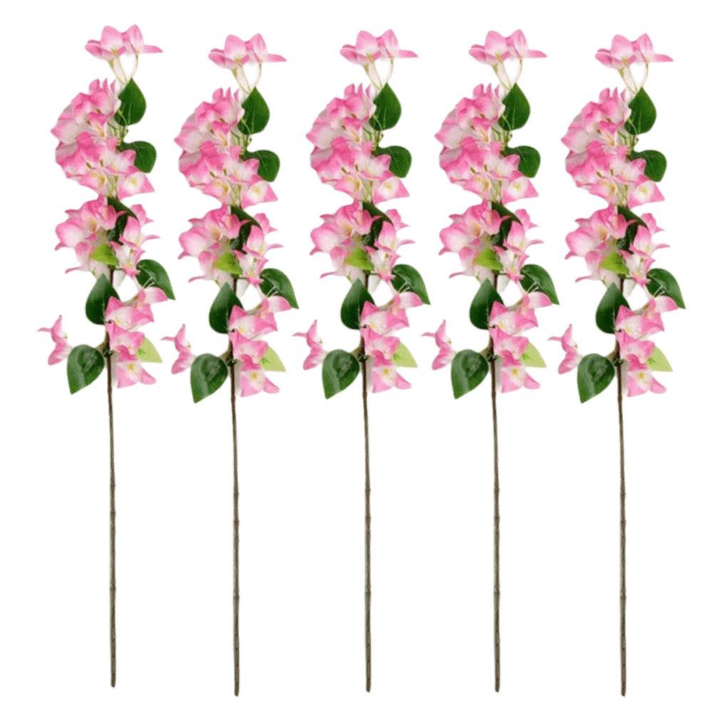 

5Pcs Realistic Blooms Artificial Bougainvillea DIY Simulation Flower Garden Decoration розовый/белый