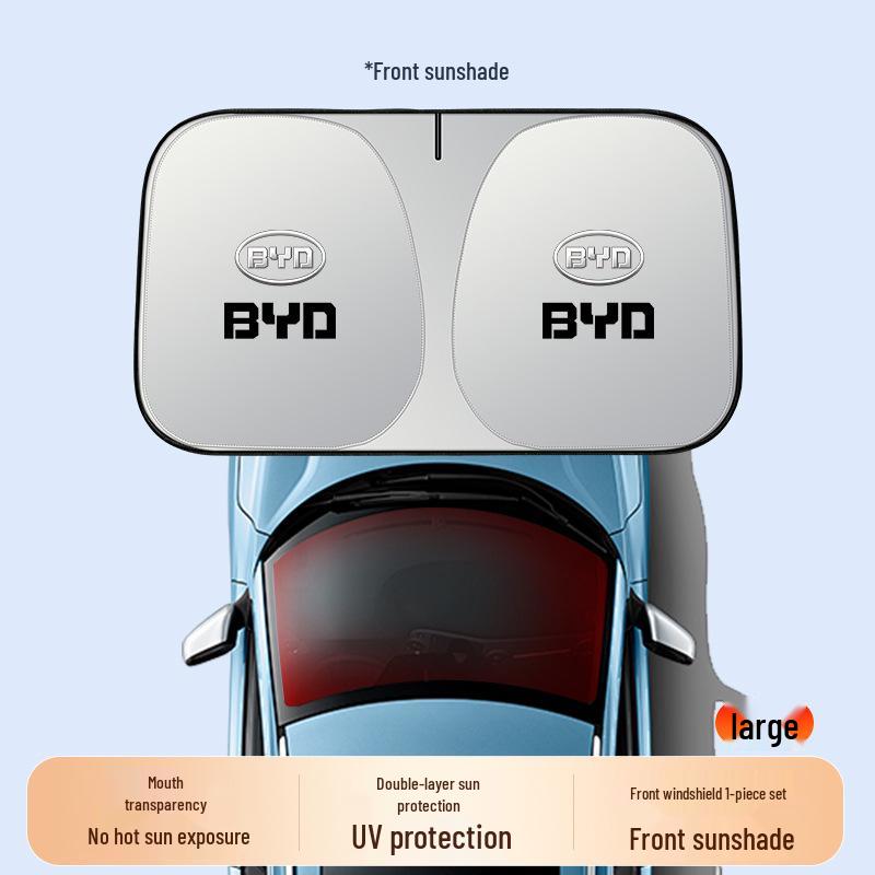 BYD Car Sunshade: Han, Song, Qin, Song Plus DMI, Yuan UP, Dolphin, Seal - Windshield Umbrella for Heat Insulation and Sun Protection.